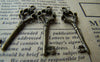 Accessories - 10 Pcs Of Antique Bronze Skeleton Key Charms 10x30mm A193