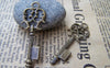 Accessories - 10 Pcs Of Antique Bronze Skeleton Key Charms 17x43mm A178