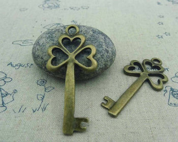 Accessories - 10 Pcs Of Antique Bronze Skeleton Key Charms 22x49mm A188
