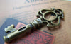 Accessories - 10 Pcs Of Antique Bronze Skeleton Key Charms Pendants 17x43mm A189