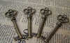 Accessories - 10 Pcs Of Antique Bronze Skeleton Key Charms Pendants 20x62mm A177