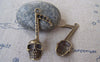 Accessories - 10 Pcs Of Antique Bronze Skull Love Music Note Charms 14x43mm A4537