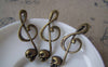 Accessories - 10 Pcs Of Antique Bronze Skull Music Note Charms 17x40mm A3098