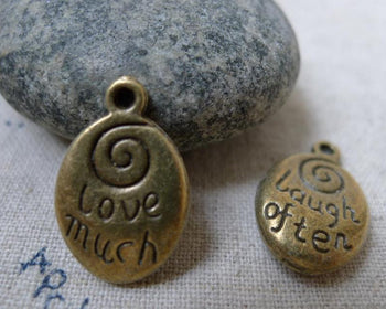 Accessories - 10 Pcs Of Antique Bronze Spiral Oval Charms 14x20mm A5982