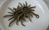 Accessories - 10 Pcs Of Antique Bronze Sun Eye Round Base Settings Match 12mm Cabochon A7359