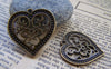 Accessories - 10 Pcs Of Antique Bronze Swirly Flower Heart Pendant 27x27mm A2830