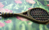 Accessories - 10 Pcs Of Antique Bronze Tennis Rackets Charms19x48mm A1002