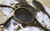 Accessories - 10 Pcs Of Antique Bronze Tennis Rackets Charms19x48mm A1002