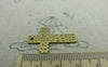 Accessories - 10 Pcs Of Antique Bronze Textured Cross Charms Pendants 19x31mm  A5981