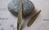 Accessories - 10 Pcs Of Antique Bronze Textured Long Leaf Charms Pendants 6x42mm A5623