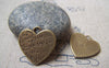 Accessories - 10 Pcs Of Antique Bronze Thick Love Heart Charms 22x22.5mm A4734