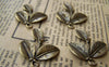 Accessories - 10 Pcs Of Antique Bronze Three Leaf Branch Charms 23x23mm A332