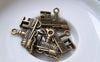 Accessories - 10 Pcs Of Antique Bronze Train Charms 14x22mm A5076