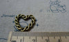 Accessories - 10 Pcs Of Antique Bronze Twisted Edge Heart Pendants Charms  20x21mm A5489