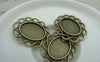 Accessories - 10 Pcs Of Antique Bronze Twisted Edge Oval Base Settings Match 13x18mm Cabochon A5998