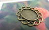 Accessories - 10 Pcs Of Antique Bronze Twisted Edge Oval Base Settings Match 13x18mm Cabochon A5998