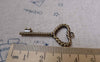 Accessories - 10 Pcs Of Antique Bronze Twisted Heart Screw Key Charms 17x36mm A6087