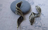 Accessories - 10 Pcs Of Antique Bronze Twisted Tree Leaf Charms Pendants  14x44mm A7666