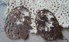 Accessories - 10 Pcs Of Antique Copper Filigree Deer Oval Embellishment 46x64mm A3988