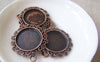 Accessories - 10 Pcs Of Antique Copper Round Cameo Base Settings Match 20mm Cameo A4492