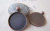 Accessories - 10 Pcs Of Antique Copper Round Cameo Base Settings Match 30mm Cab A4442