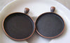 Accessories - 10 Pcs Of Antique Copper Round Cameo Base Settings Match 30mm Cab A4442