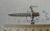 Accessories - 10 Pcs Of Antique Cross Pendants Charms Size 33x52mm A6568
