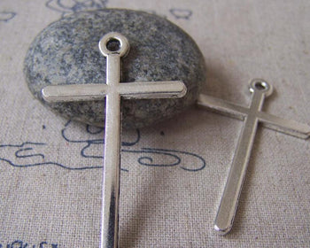 Accessories - 10 Pcs Of Antique Cross Pendants Huge Size 30x48mm A3472