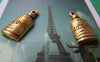 Accessories - 10 Pcs Of Antique Gold Alcohol Wine Bottle Charms Pendants 10x23mm A1368