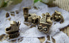 Accessories - 10 Pcs Of Antique Gold Baby Stroller Carrier Charms 12x12mm A3611