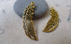 Accessories - 10 Pcs Of Antique Gold Filigree Feather Wing Charms 12x36mm A7365