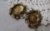 Accessories - 10 Pcs Of Antique Gold Leaf Oval Base Settings Match 13x18mm Cabochon A7217