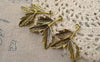 Accessories - 10 Pcs Of Antique Gold Three Leaf Branch Charms 27x35mm A7392