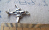 Accessories - 10 Pcs Of Antique Silver 3D Airplane Fighter  Charms  23mm A952