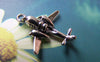 Accessories - 10 Pcs Of Antique Silver 3D Airplane Fighter  Charms  23mm A952