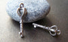 Accessories - 10 Pcs Of Antique Silver 3D Crown Key Charms 8.5x25mm A1238