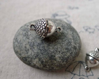 Accessories - 10 Pcs Of Antique Silver 3D Pineal Pinecones Connectors Charms 10x17mm  A6625