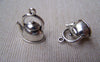 Accessories - 10 Pcs Of Antique Silver 3D Tea Kettle Tea Pot Charms 17x19mm A1293