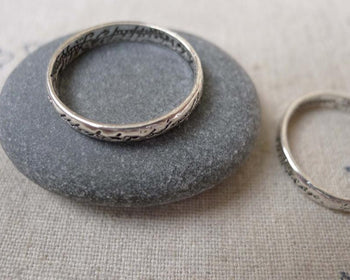Accessories - 10 Pcs Of Antique Silver Abstract Symbol Sanskrit Ring Charms 21mm A7369