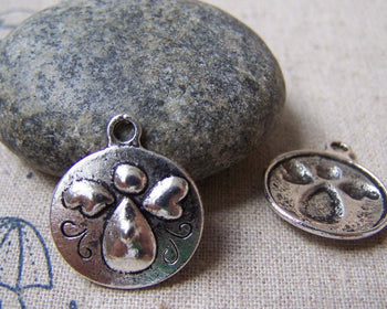 Accessories - 10 Pcs Of Antique Silver Angel Round Charms 18x21mm A4966
