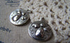 Accessories - 10 Pcs Of Antique Silver Angel Round Charms 18x21mm A4966