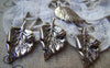 Accessories - 10 Pcs Of Antique Silver Beetle On Leaf Charms Pendants 13x24mm A3464