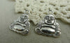 Accessories - 10 Pcs Of Antique Silver Buddha Charms 15x17mm Double Sided A5837