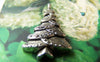Accessories - 10 Pcs Of Antique Silver Christmas Tree Charms Pendants 25x28mm A956