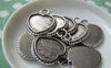 Accessories - 10 Pcs Of Antique Silver Coiled Edge Heart Base Settings Pendants Match 17x18mm Cabochon A3162