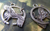 Accessories - 10 Pcs Of Antique Silver Crane Bird And Flower Ring Charms 22x27mm A825