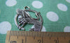 Accessories - 10 Pcs Of Antique Silver Crane Bird And Flower Ring Charms 22x27mm A825