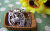 Accessories - 10 Pcs Of Antique Silver Crane Bird And Flower Ring Charms 22x27mm A825