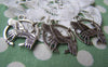 Accessories - 10 Pcs Of Antique Silver Crane Bird And Flower Ring Charms 22x27mm A825