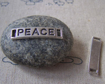 Accessories - 10 Pcs Of Antique Silver Curved Bracelet Connector Charms 6x28mm A5334